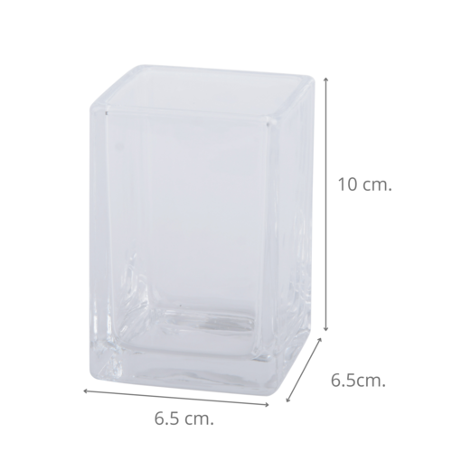 Vaso para baño CUBE – Vidrio – Transparente