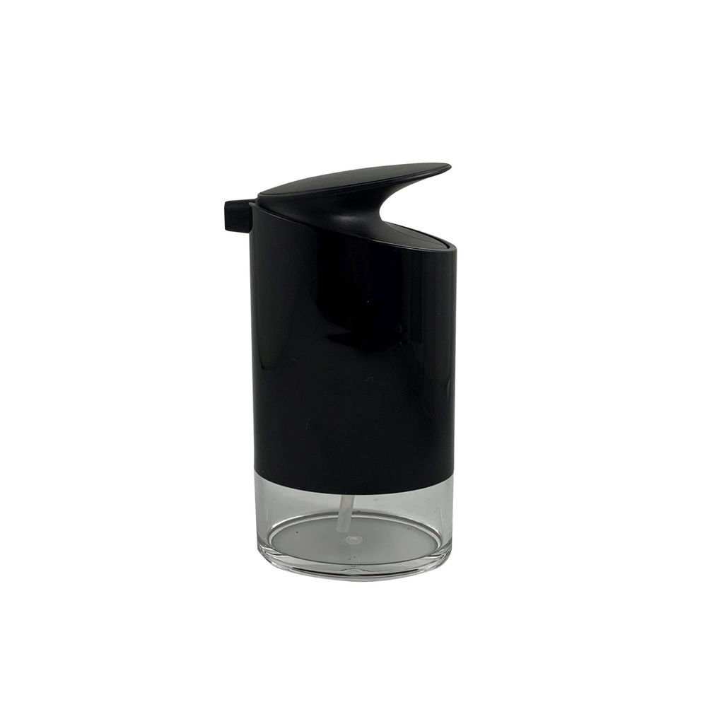 Dosificador dispensador jabón OVAL – ABS / Acrílico – Negro / Transparente